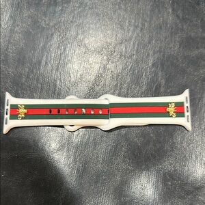 White and Red and green Stripe Watch Band silicon 38/42mm